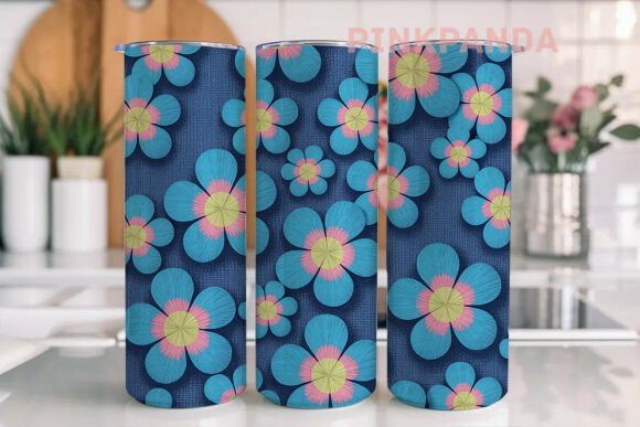 Denim Floral Embroidery: 20oz Tumbler Design Review
