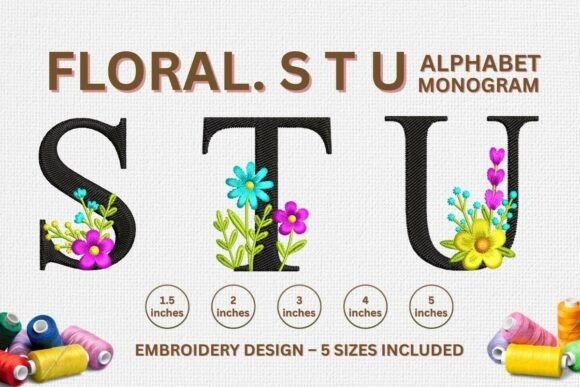 Floral Embroidery Letter Designs S, T Review